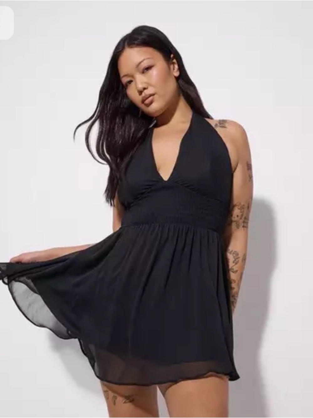 Black halter dress